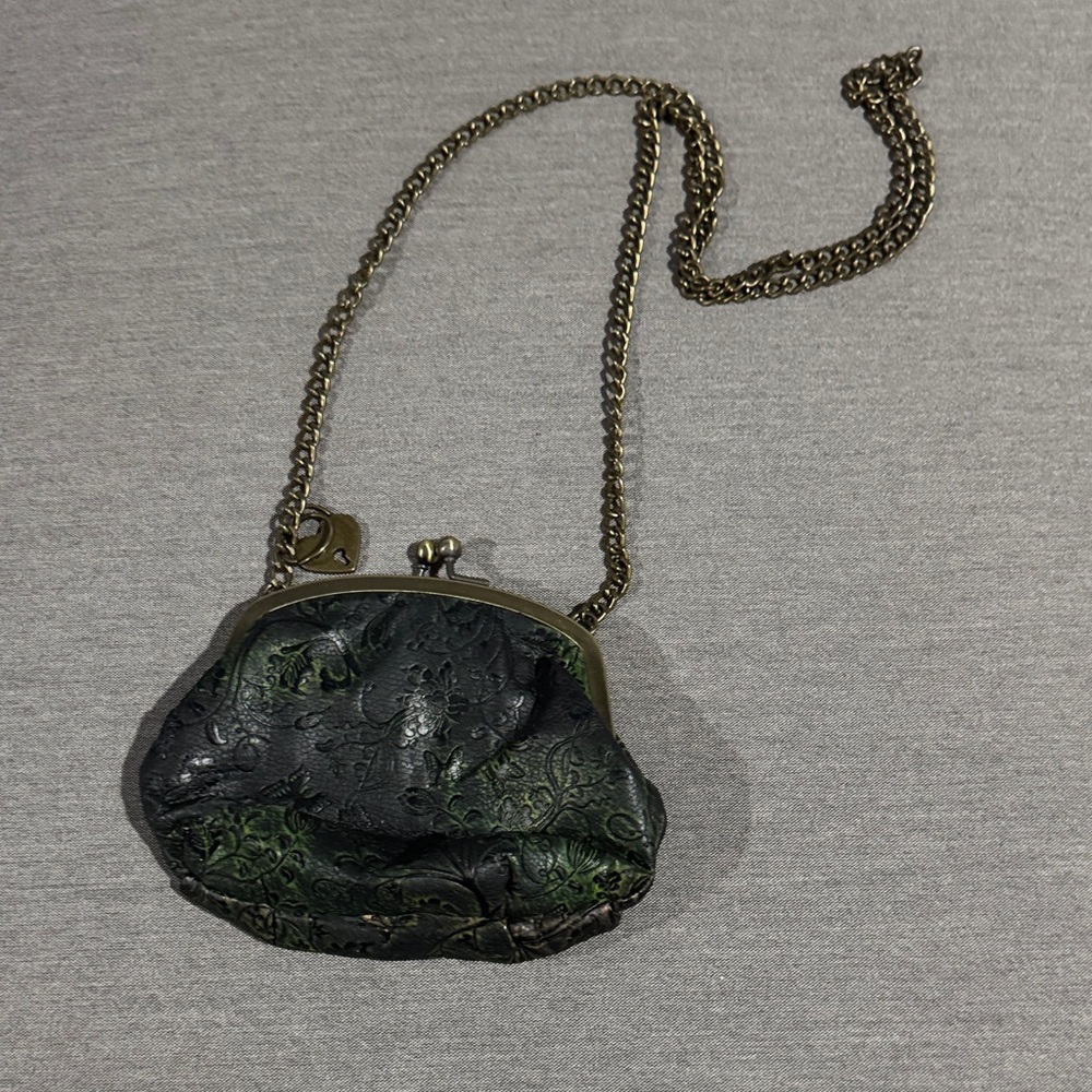 American Rag Black and Green Floral Purse